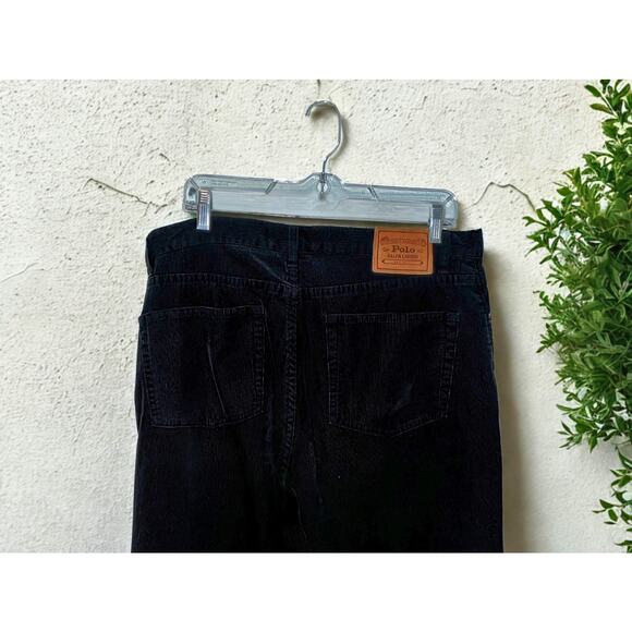 Polo Ralph Lauren Corduroy Pants Mens 34x34 Black Authentic Dungarees Vintage - Picture 5 of 10